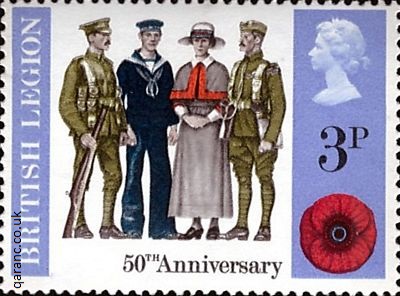 50th Anniversary British Legion Poppy Appeal 3p Stamp 1971