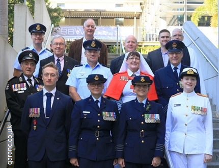 Australian Defence Nurses past and present with local dignitaries connected with the Royal Brisbane and Womens Hospital
