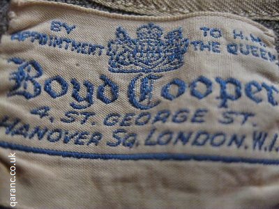 By Appointment To HM The Queen Boyd Cooper 4 St George St Hanover Sq London WI