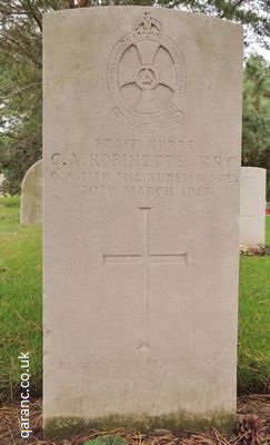 Herne Bay War Grave Staff Nurse Caroline Robinette QAIMNSR
