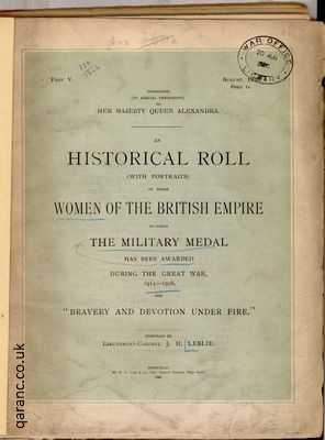 Historical Roll Women of the British Empire