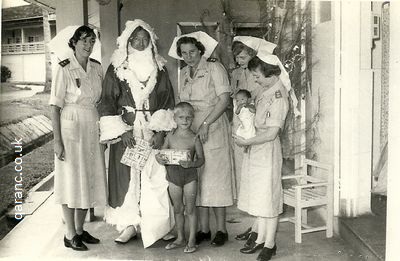 Isolation Block BMH Singapore children receiving presents from santa