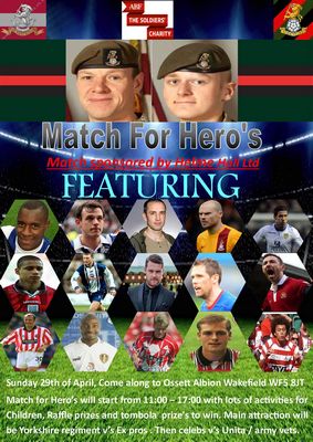 Match For Heroes Ossett Albion Wakefield Yorkshire Regiment Benevolent Fund