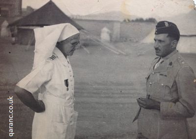 Matron Hughes QAIMNS WWII Outside Tented Hospital