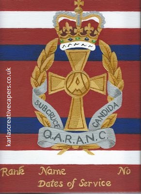 QARANC cap badge painting TRF