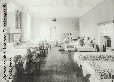 Stamford Military Hospital main ward WWI 1917 c National Trust Images