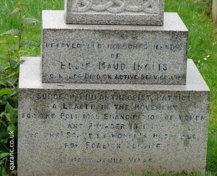 Doctor Elsie Maud Inglis grave Dean Cemetery Edinburgh