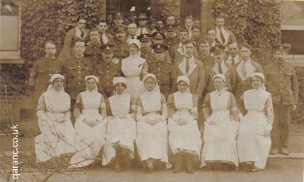 sepia postcard patients staff percy house auxiliary military hospital