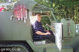War Veteran In Army Vehicle