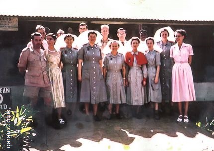 British Hospital Kaduna Nigeria West Africa Lt Colonel GW Reid RAMC and Staff 1955