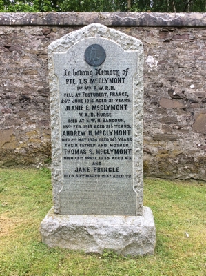 Jeanie E M McClymont VAD Logie Cemetery Stirlingshire Scotland