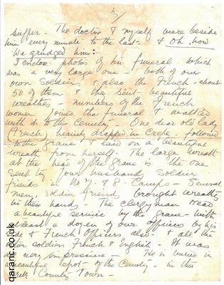 Letter from nurse ww1 to widow