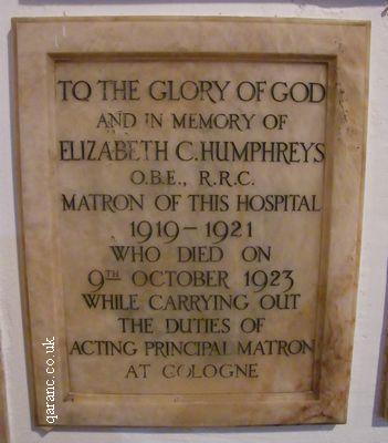 Matron Memorial Plaque