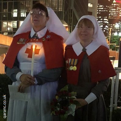 Stephanie Limpus wearing an original World War One tippet uniform with Reserve medal. Her great aunt, Edith Mary Richards, served as a staff nurse in the QAIMNS(R). Edith was the younger sister of Stephanies Great Grandmother.