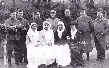 Base Hospital Bernay Rouen France staff photo Comtesse de Sesmaison Commandant Courand