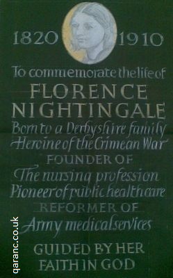 florence nightingale memorial plaque