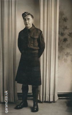 Gordon Highlander Edward Stanley Barton Second World War Wearing Kilt