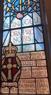 qaranc stained glassed window our lady queen of heaven catholic church