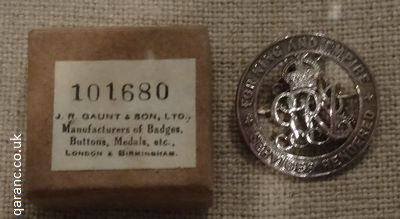 silver war badge WWI injured wound honourable discharge pin