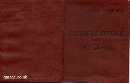 soldiers service and pay book