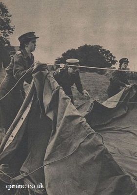 tents being erected by QAIMNS nursing officers Anstie Grange Depot